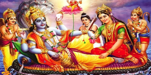 Bhagwan Vishnu with Maa Laxmi